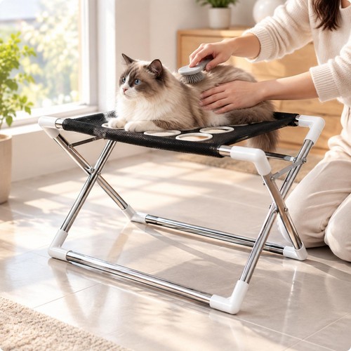 Foldable grooming table - foldable, with